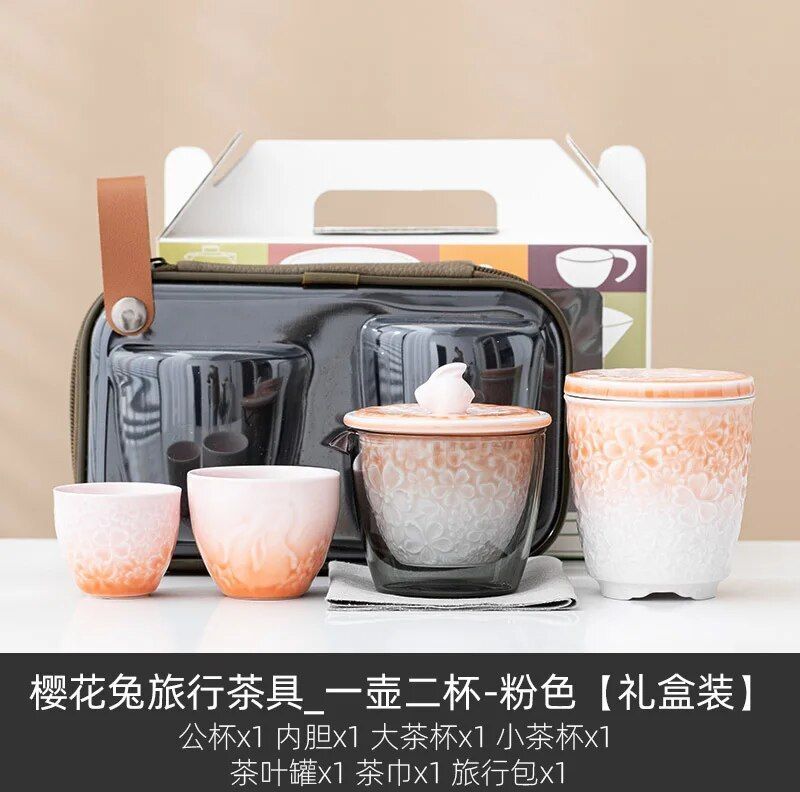 Ensemble De Théière Et De Tasse En Relief,Kit De Thé De Lapin De Lune,Outils De Thé Du Vermont,Artisanat Extérieur De Sac À Main,1 Pot,2 Tasses - Type C-Set