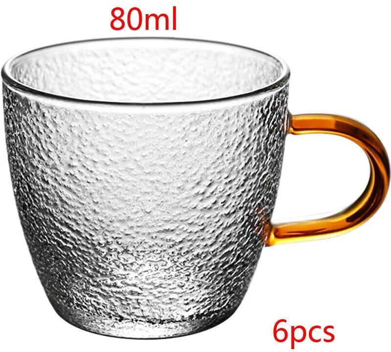 Théière Silmiling En Verre Dépoli À Haute Teneur En Bore Avec Manche En Bois,Ensemble De Vêtements De Thé Kung Fu,Théière De Style Japonais,Cérémonie Et Ménage,600ml - Type 6pcs 80ml Cup