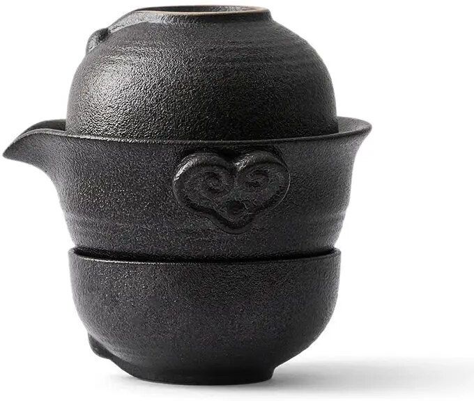 Service À Thé Chinois Kung Fu,1 Théière 2 Tasses À Thé En Céramique De Voyage,Tasses À Thé En Poterie Pour Service À Thé En Plein Air,Cérémonie De Thé - Type E