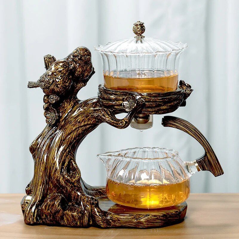 Porte-Théière En Verre Résistant À La Chaleur,Base Infuseurs À Thé,Service À Thé Automatique,Théière Kungfu Exécutive,Tasse À Thé - Type 14 Birds