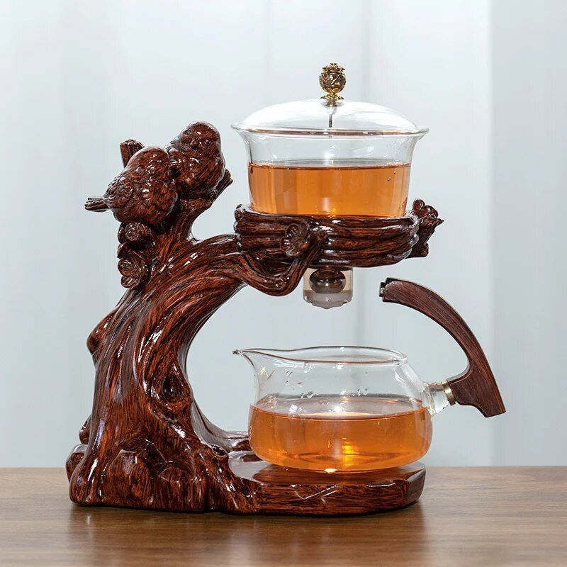 Porte-Théière En Verre Résistant À La Chaleur,Base Infuseurs À Thé,Service À Thé Automatique,Théière Kungfu Exécutive,Tasse À Thé - Type 13 Birds