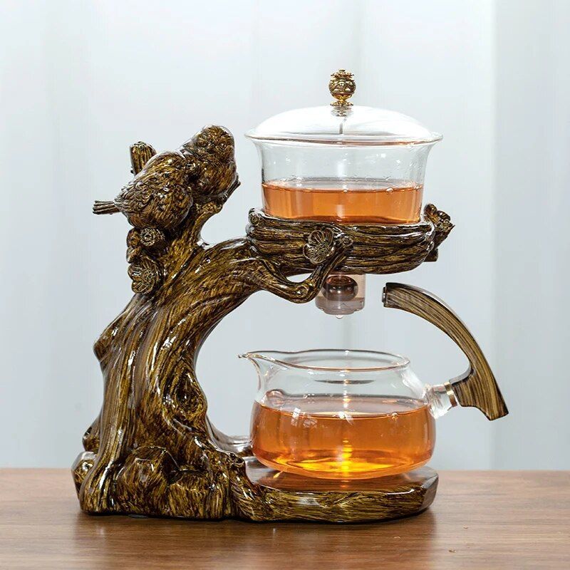 Porte-Théière En Verre Résistant À La Chaleur,Base Infuseurs À Thé,Service À Thé Automatique,Théière Kungfu Exécutive,Tasse À Thé - Type 15 Birds
