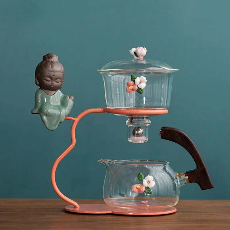 Théière Automatique En Verre,Service À Thé,Créatif,Pour La Maison,Parfumé Pu'er,Kung Fu,Infuseur #D