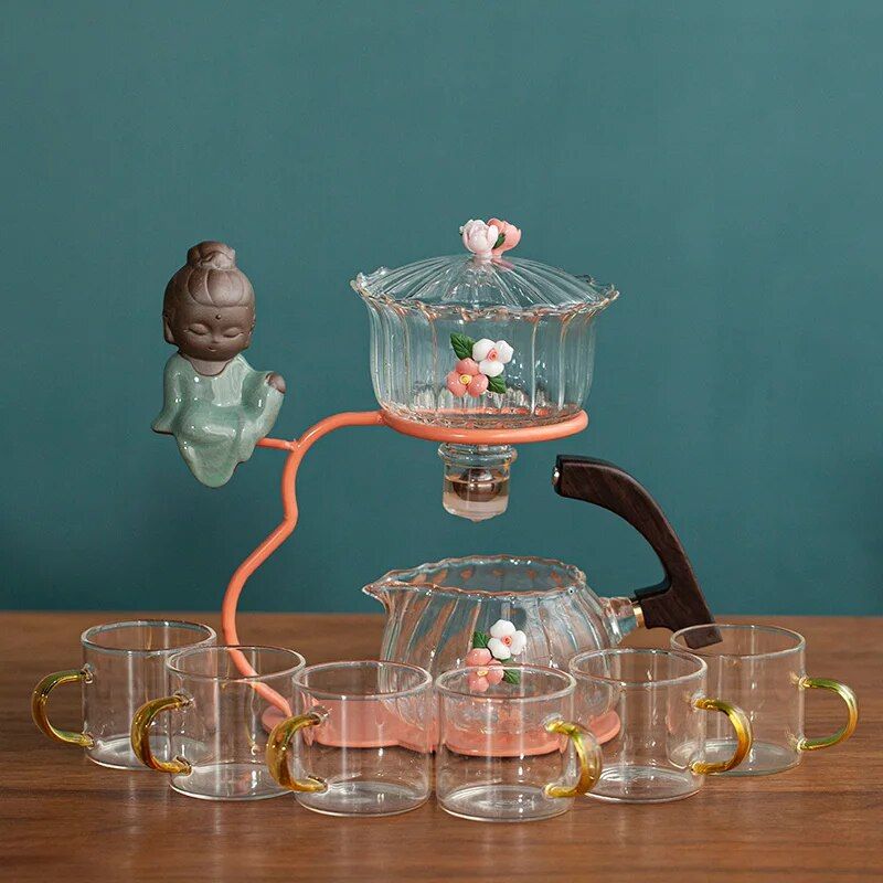 Théière Automatique En Verre,Service À Thé,Créatif,Pour La Maison,Parfumé Pu'er,Kung Fu,Infuseur #K
