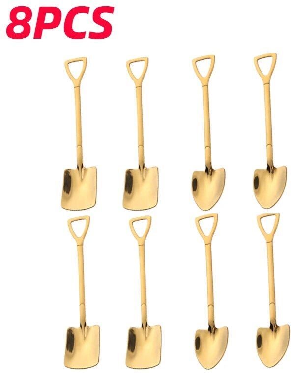 Cuillères À Pelle En Acier Inoxydable,Cuillère À Café Créative Pour Crème Glacée,Cuillère À Dessert,Ensemble De Couverts De Cuisine,4 Pièces,8 Pièces