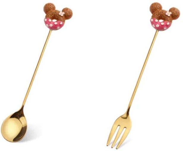 Cuillères À Bonbons En Acier Inoxydable,Fourchette,Ustensiles De Cuisine,Lait,Café,Dessert,Gâteau,Ensemble De Couverts,2 Pièces