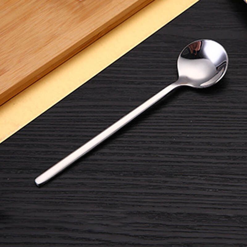 Cuillère À Café En Acier Inoxydable 304,Cuillère À Café À Long Manche Rond Cuillère À Thé Crème Glacée Cuillère À Miel Ensemble De Couverts 4 Pièces/Ensemble