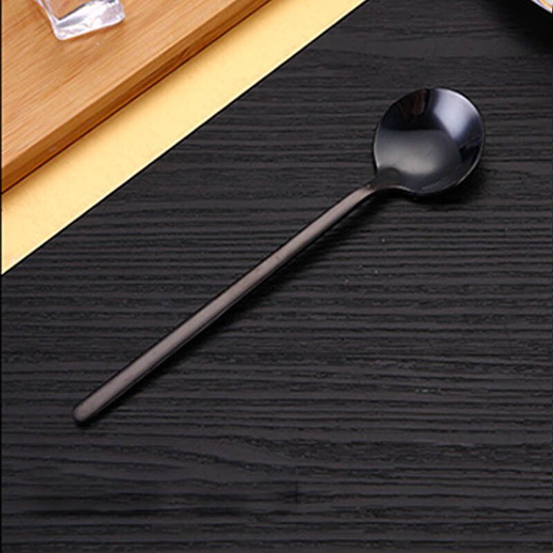 Cuillère À Café En Acier Inoxydable 304,Cuillère À Café À Long Manche Rond Cuillère À Thé Crème Glacée Cuillère À Miel Ensemble De Couverts 4 Pièces/Ensemble
