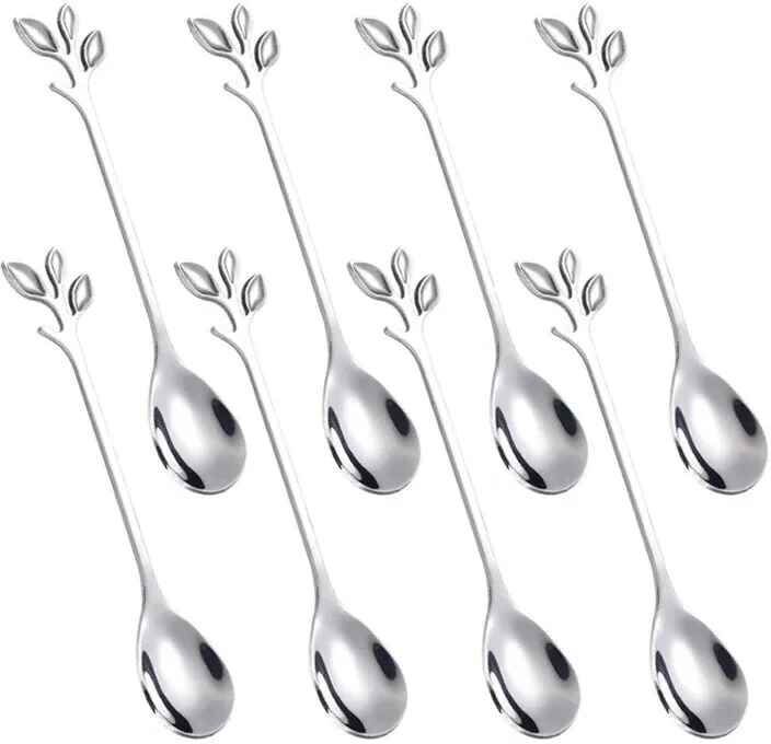 Cuillères À Café En Acier Inoxydable,Cuillère À Dessert,Cuillère À Crème Glacée,Ustensiles De Cuisine Créatifs,Ensemble De Couverts En Or Et En Argent,8 Pièces,1 Pièce