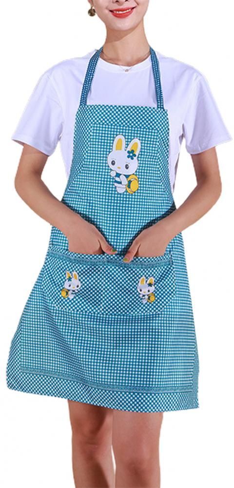 Tablier De Cuisine Imperméable Lavable À Double Poche Pour Femme,Lapin De Dessin,Accessoires De Cuisine,Essuyer Les Mains - Type Green