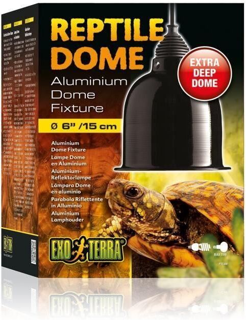 EXO TERRA Lampe Dôme a réflecteur en aluminium S - Pour reptiles - Lampe Dôme taille S - Réflecteur en aluminium qui augmente considérablement l'éclairement et le rendement des rayons UVA et UVB - Convient aux ampoules fluocompactes et incandescentes de 75 W max. - Douille en ... image