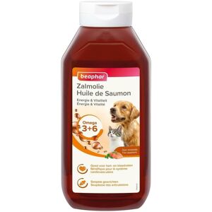 Beaphar Huile De Saumon Pour Chien Et Chat Complément Alimentaire Omega 3 Et 6 Bénéfique Sur Le Syst Me Cardio-Vasculaire Le Pelage Et Les Articulations Apport Énergétique 940 Ml - Publicité