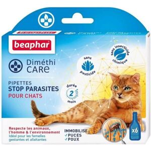 Beaphar Pipettes Stop Parasites Diméthicare - Pour Chat - 6 Pipettes - Publicité