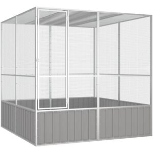 Vidaxl Cage À Oiseaux Gris 213,5x217,5x211,5 Cm Acier Galvanisé - Publicité