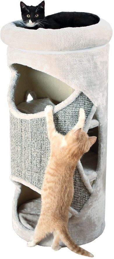 Trixie Cat Tower Gracia Pour Chat Diam 38 X H 85 Cm Gris Clair