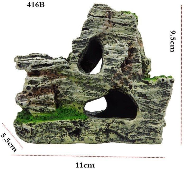 1 Pièce D'émulation Rocaille Vue Sur La Montagne, Grotte En Pierre, Maison D'arbre, Artisanat En Résine, Ornements De Paysage De Poisson, Accessoires D'aquarium