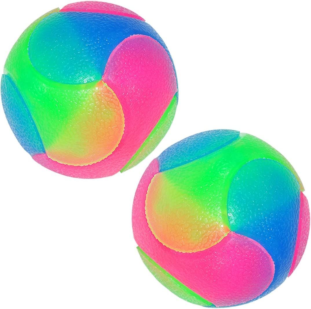 2/4 Pcs Light Up Dog Balls Balle Élastique Clignotante Glow In The Dark Interactive Pet Toys Pour Chiots, Chats, Chiens, Chromatique,. (2,16 Pouces)