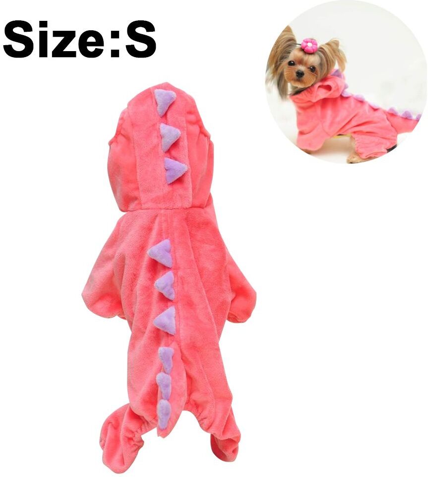 Dinosaure Chien Halloween Costume Pet Dino Hoodie Pour Petits Chiens Chats--S