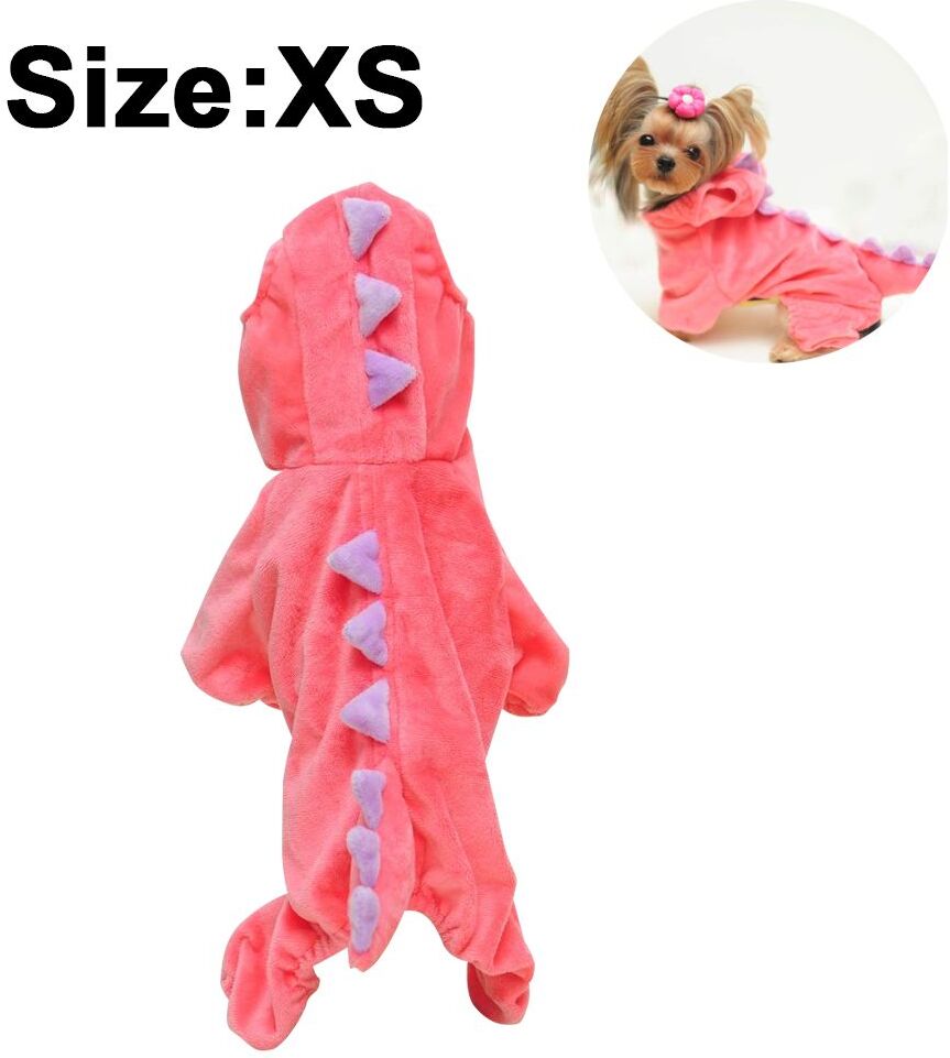 Dinosaure Chien Halloween Costume Pet Dino Hoodie Pour Petits Chiens Chats--Xs