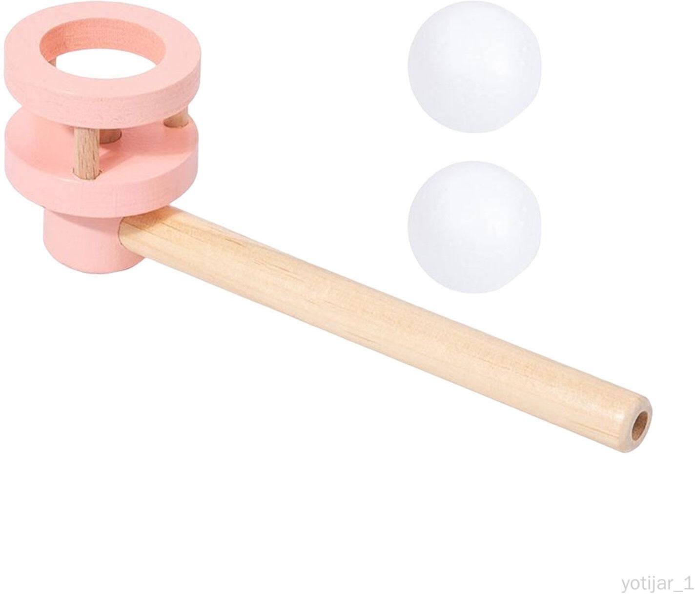 Yotijar Jouet De Boule De Soufflage En Bois Flottant Blow Pipe Balls Jeu Jouet Éducatif Pour Cadeau D'anniversaire Goodie Bag Stuffers Party Supplies Garçons Rose Rouge