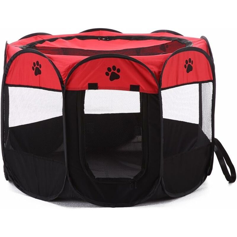 Chien Pet Playpen, Chien Pliable Tente, Résistant À L'eau, Abat-Jour Amovible Pen Kennel Pour Chien, Chat, Chiot (Rouge)-919158cm