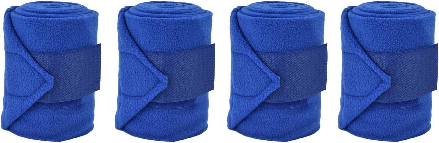 Lot De 4 Bandes De Jambes Bleues Pour Chevaux Support De Jambe Bandage De Jambe D'animal Polo Wraps Pour Chevaux Bottes De Cheval Jambes Wraps Protection Gear Kit éQuin Pour Chien Vache Chat Bleu