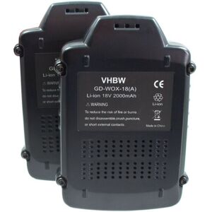 2 Batteries vhbw pour outils Worx - 2000mAh, 18V, Li-Ion - Publicité 2 Batteries vhbw pour outils Worx - 2000mAh, 18V, Li-Ion - Publicité