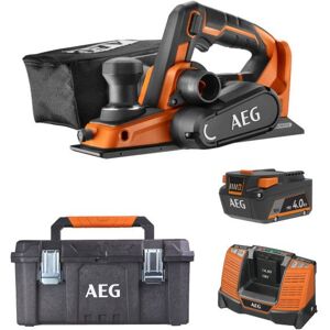 Pack AEG 18V - Rabot Brushless 82mm - Batterie 4.0 Ah - Chargeur - Caisse de rangement - Publicité Pack AEG 18V - Rabot Brushless 82mm - Batterie 4.0 Ah - Chargeur - Caisse de rangement - Publicité
