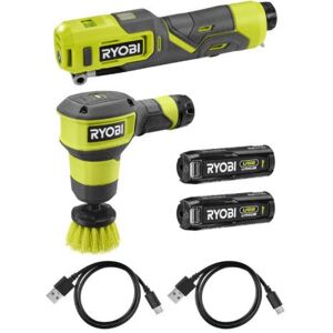Pack RYOBI 4V Gonfleur - 6,9 bars - Brosse motorisée - 2 Batteries 2,0Ah - Publicité Pack RYOBI 4V Gonfleur - 6,9 bars - Brosse motorisée - 2 Batteries 2,0Ah - Publicité