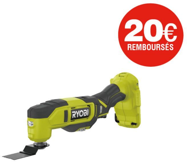 Multitool RYOBI 18V One+ - 11 accessoires - sans batterie ni chargeur - RMT18-0