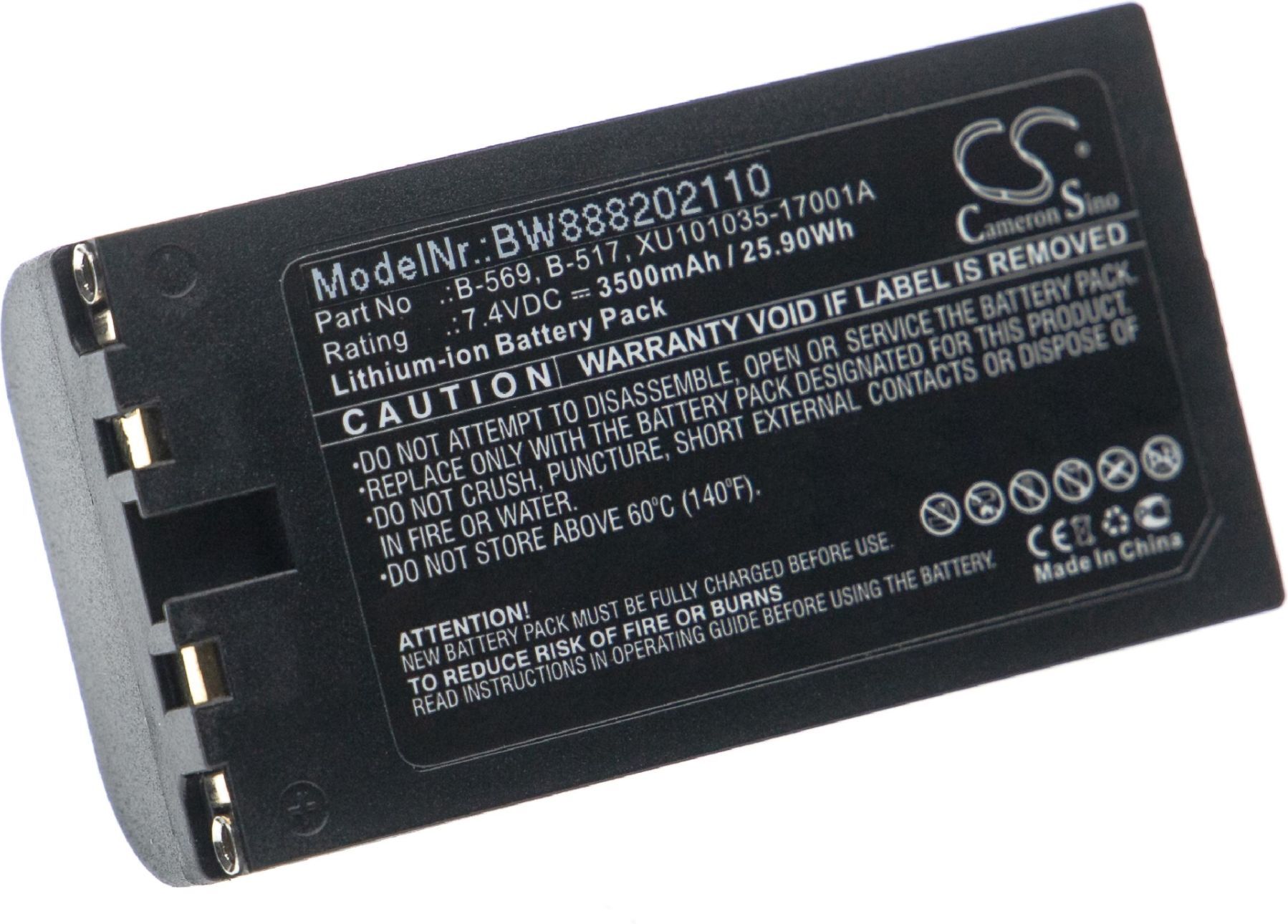 vhbw Batterie compatible avec Graphtec GL200, GL200A, GL220, GL220E, GL240, GL450 outil de mesure (3500mAh, 7,4V, Li-ion)