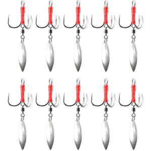 Hameçon De Pêche Triple Avec Cuillère, Matériel De Pêche, Triple Hameçon En Acier À Haute Teneur En Carbone, Appât Spinner, 10 Pièces, 4 #6 # - Publicité Hameçon De Pêche Triple Avec Cuillère, Matériel De Pêche, Triple Hameçon En Acier À Haute Teneur En Carbone, Appât Spinner, 10 Pièces, 4 #6 # - Publicité