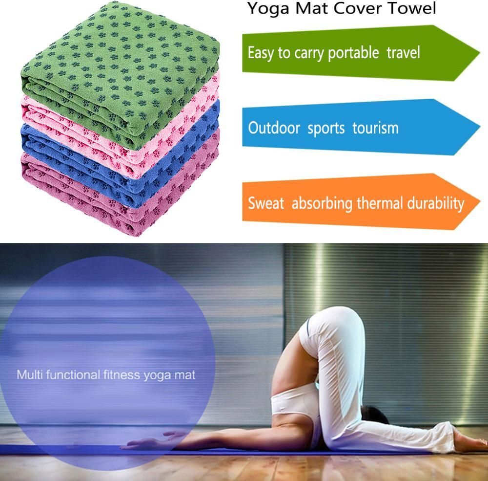 Housse De Tapis De Yoga, Serviette Épaisse Et Antidérapante, Lavable En Machine, Pour Exercices De Fitness Et De Sport