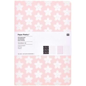 Lot De 2 Carnets De Note A5 Sakura Rose Et