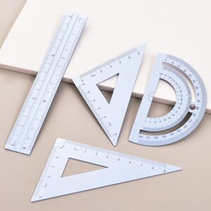 Règles Triangulaires En Métal Pour Enfants,4 Pièces/Ensemble,Bricolage,Dessin,Mesure,Apprentissage Kawaii,Règle Droite,Fournitures Scolaires