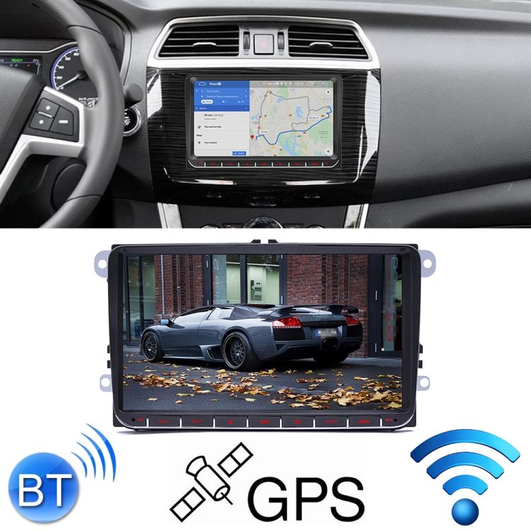 9093 Hd 9 Pouces Voiture Android 8.1 Récepteur Radio Récepteur Radio Mp5 Player Pour Volkswagen, Support Fm & Bluetooth & Tf Carte & Gps & Wifi Avec Décodage