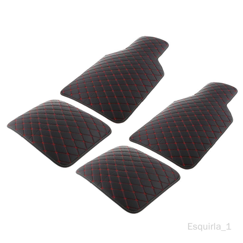 4pcs / Set Stripe Design Universal Mats Auto Suv Interior Carpet Rouge
