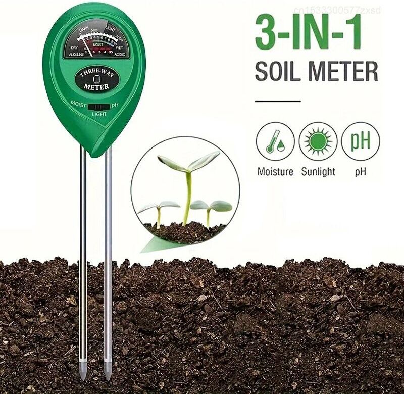 3 en 1 sol PH mètre lumière du soleil PH testeur jardin fleurs sol capteur d'humidité compteur plantes acidité humidité PH moniteur détecteur #B