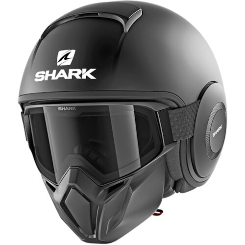 SHARK Street-Drak Blank, Casque moto jet, Noir mat KMA