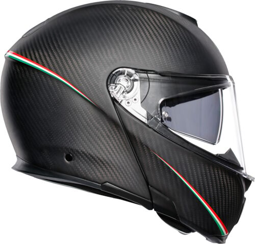 AGV Sportmodular Tricolore, Casque moto modulable, Carbon-Italy