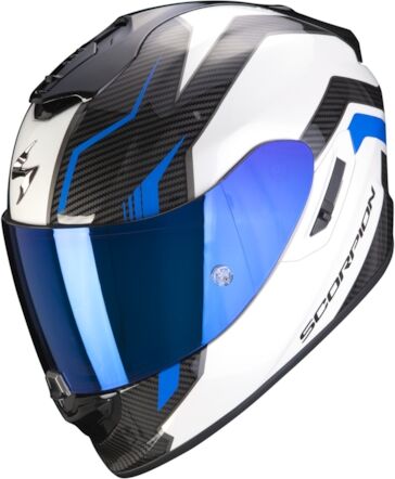 SCORPION EXO-1400 Air Fortuna, Casque moto intégral, Blanc-Bleu