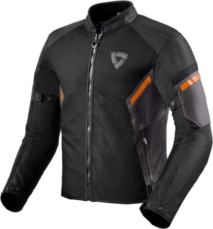 REV'IT! GT-R Air 3, Blouson moto ventilé hommes, Noir Orange fluo