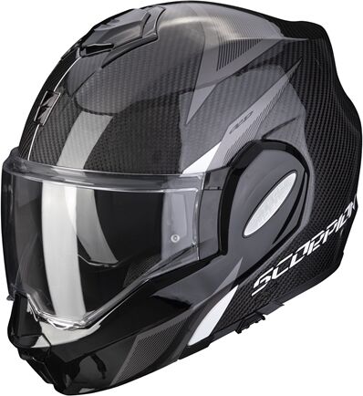 SCORPION EXO-TECH Carbon Top, Casque moto modulable, Noir-Blanc