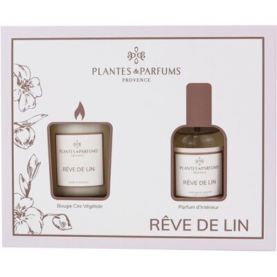 Plantes & Parfums - Coffret Rêve De Lin Bougie Parfumée & Parfum D'intérieur - Publicité Plantes & Parfums - Coffret Rêve De Lin Bougie Parfumée & Parfum D'intérieur - Publicité