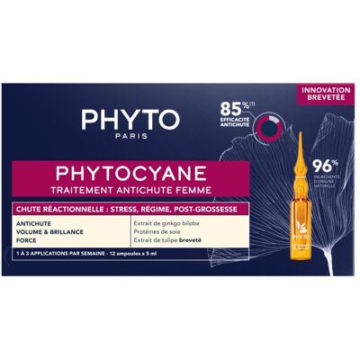 Phyto Phytocyane Traitement Anti-Chute de Cheveux pour Femmes (12 x 5ml) - Publicité Phyto Phytocyane Traitement Anti-Chute de Cheveux pour Femmes (12 x 5ml) - Publicité