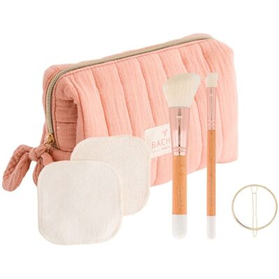 Bachca - Trousse Make Up Rose Pinceaux, Cotons Réutilisables & Pince - Publicité Bachca - Trousse Make Up Rose Pinceaux, Cotons Réutilisables & Pince - Publicité