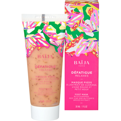 Baïja - Masque Pieds Défatiguant Guarana, Vigne Rouge & Petit Houx 30ml - Publicité Baïja - Masque Pieds Défatiguant Guarana, Vigne Rouge & Petit Houx 30ml - Publicité