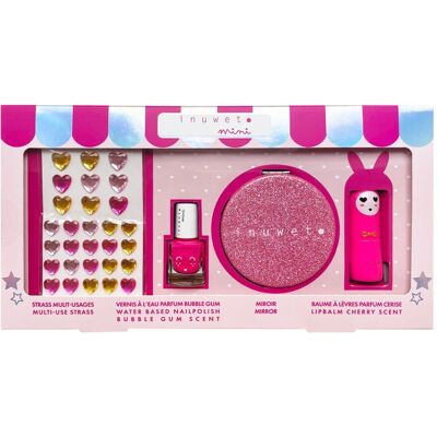 Inuwet - Coffret Kids Glitter Girl Rose Strass, Vernis, Miroir & Baume À Lèvres - Publicité Inuwet - Coffret Kids Glitter Girl Rose Strass, Vernis, Miroir & Baume À Lèvres - Publicité