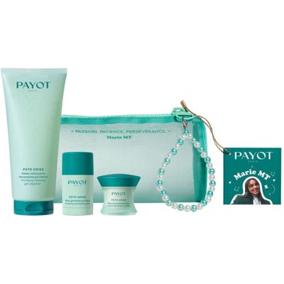 Payot - Coffret Trousse Pâte Grise X Marie Mt Gelée Nettoyante, Stick Purifiant, Pâte Stop Imperfections & Bijou Téléphone - Publicité Payot - Coffret Trousse Pâte Grise X Marie Mt Gelée Nettoyante, Stick Purifiant, Pâte Stop Imperfections & Bijou Téléphone - Publicité