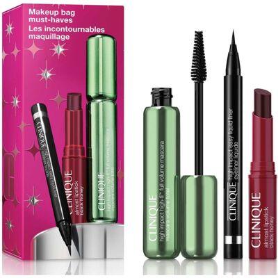 Clinique - Coffret Les Incontournables Maquillage Mascara, Eyeliner & Baume À Lèvres - Publicité Clinique - Coffret Les Incontournables Maquillage Mascara, Eyeliner & Baume À Lèvres - Publicité